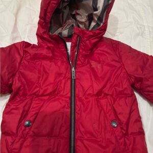 Burberry Kids Cherry Red Puffer Jacket